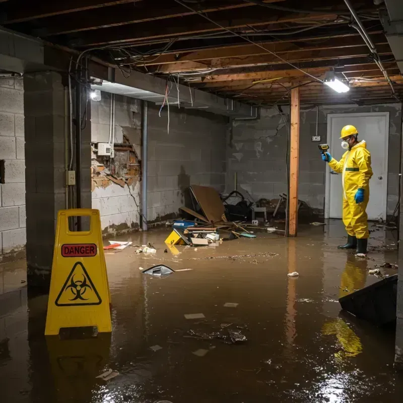 Flooded Basement Electrical Hazard in Newton County, IN Property